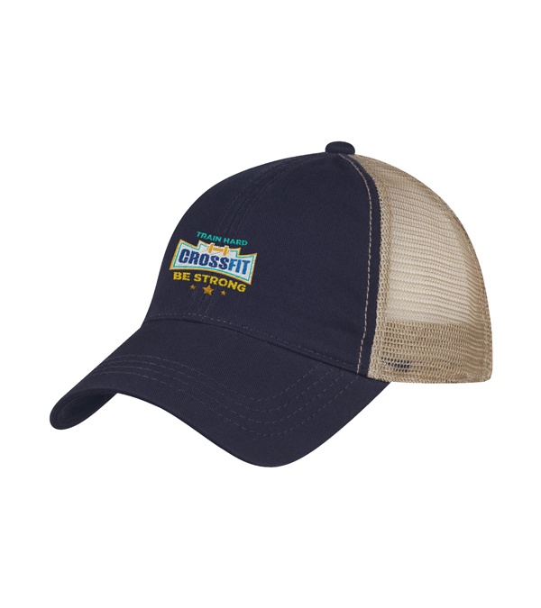 Washed Cotton Mesh Back Cap - Embroidered