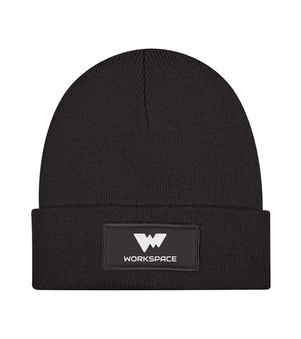 Patch Knit Beanie with Cuff