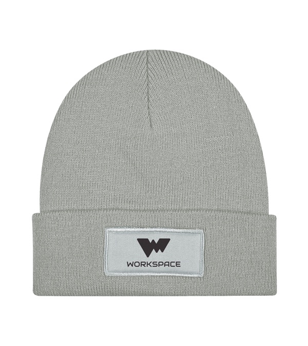 Patch Knit Beanie with Cuff