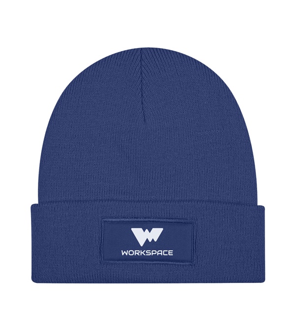 Patch Knit Beanie with Cuff