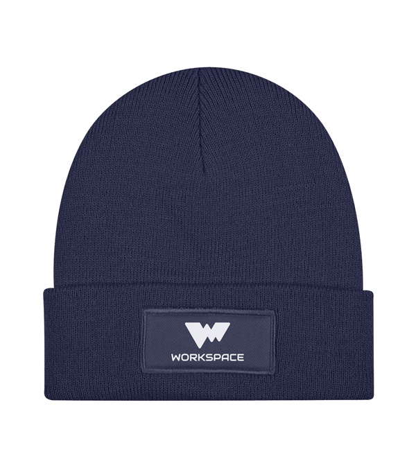 Patch Knit Beanie with Cuff