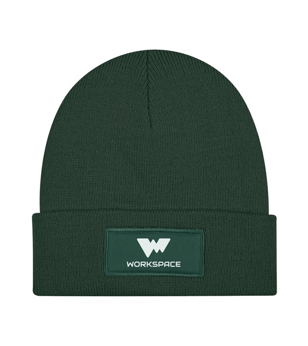 Patch Knit Beanie with Cuff