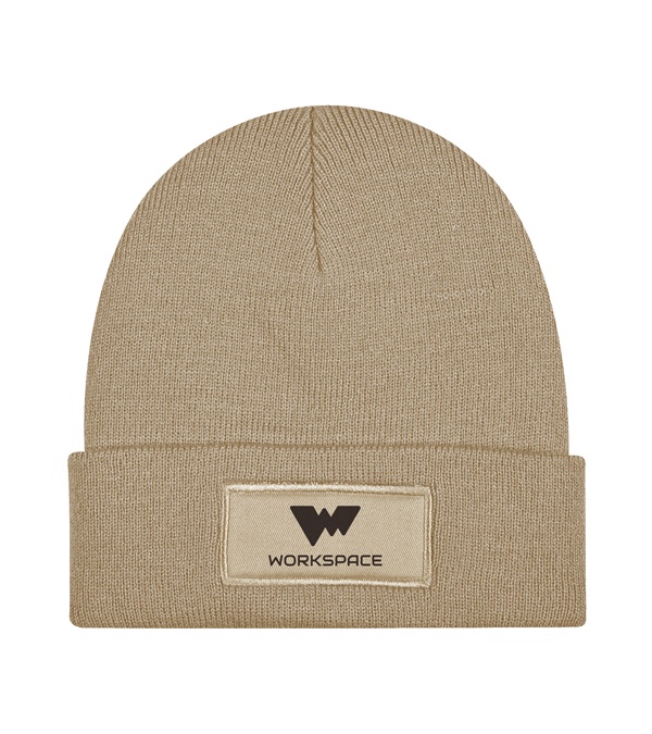 Patch Knit Beanie with Cuff