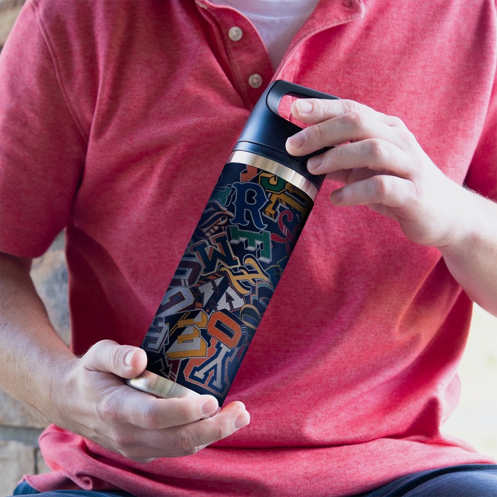 18 Oz. Full Color Davenport Stainless Steel Bottle