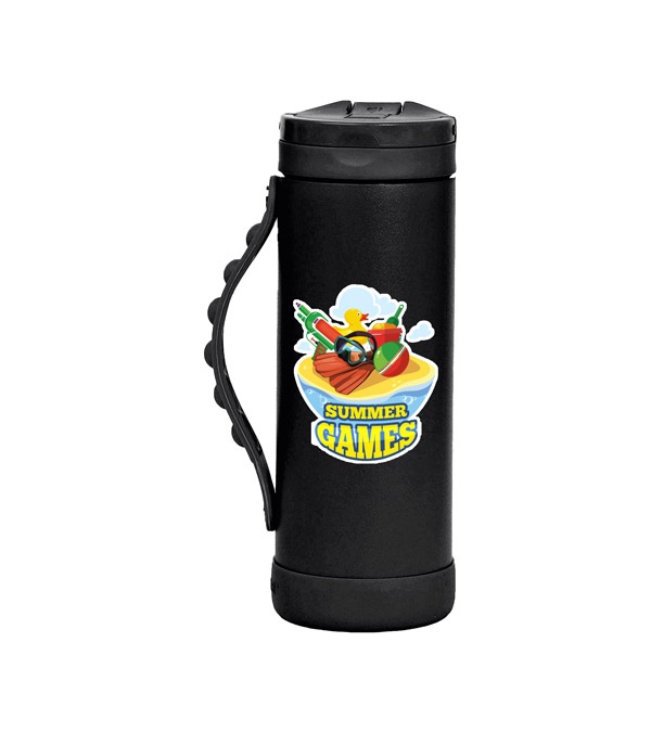 Elemental 14 oz. Iconic Pop Fidget Bottle w/ Drinking Spout and Straw - Full Color Imprint