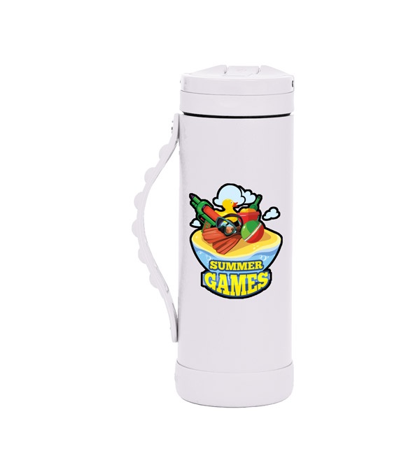 Elemental 14 oz. Iconic Pop Fidget Bottle w/ Drinking Spout and Straw - Full Color Imprint