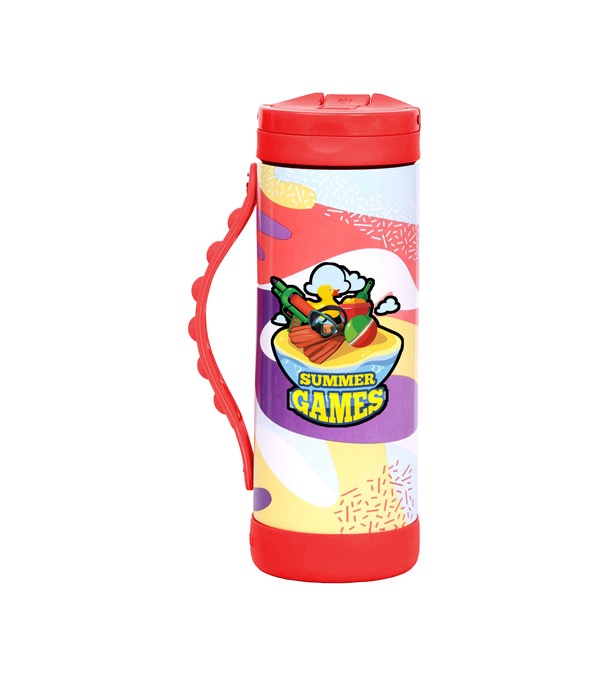 Elemental 14 oz. Iconic Pop Fidget Bottle w/ Drinking Spout and Straw - Full Color Imprint