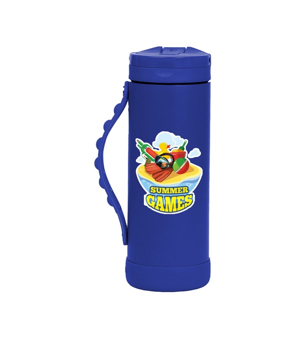 Elemental 14 oz. Iconic Pop Fidget Bottle w/ Drinking Spout and Straw - Full Color Imprint