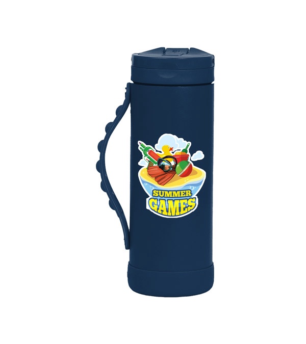 Elemental 14 oz. Iconic Pop Fidget Bottle w/ Drinking Spout and Straw - Full Color Imprint