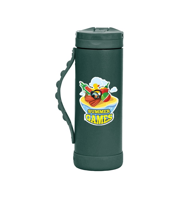 Elemental 14 oz. Iconic Pop Fidget Bottle w/ Drinking Spout and Straw - Full Color Imprint