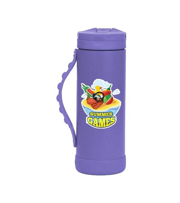 Elemental 14 oz. Iconic Pop Fidget Bottle w/ Drinking Spout and Straw - Full Color Imprint