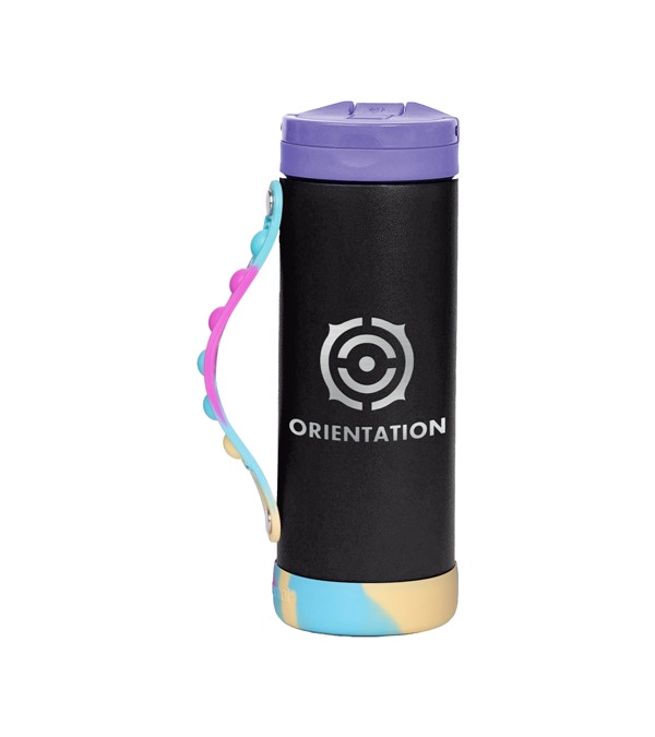 Elemental 14 oz. Iconic Pop Fidget Bottle w/ Drinking Spout and Straw - Laser Imprint