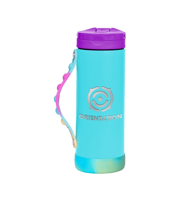 Elemental 14 oz. Iconic Pop Fidget Bottle w/ Drinking Spout and Straw - Laser Imprint
