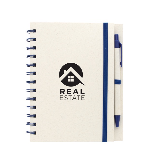Recycled Paper Carton Spiral Notebook with Pen