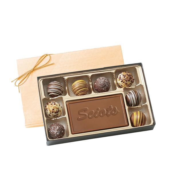 Filled Truffles Gift Box with Milk Chocolate Centerpiece