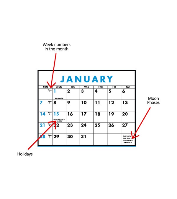 Span-A-Year Calendar Non-Laminated