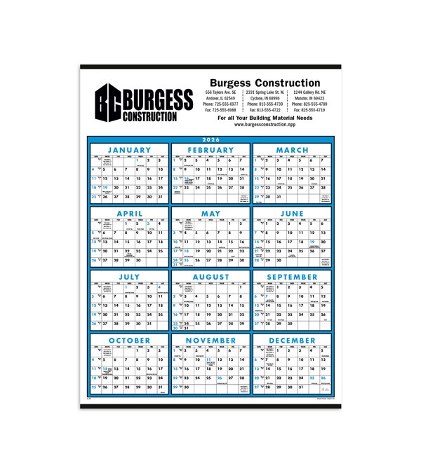 Span-A-Year Calendar Non-Laminated 2026