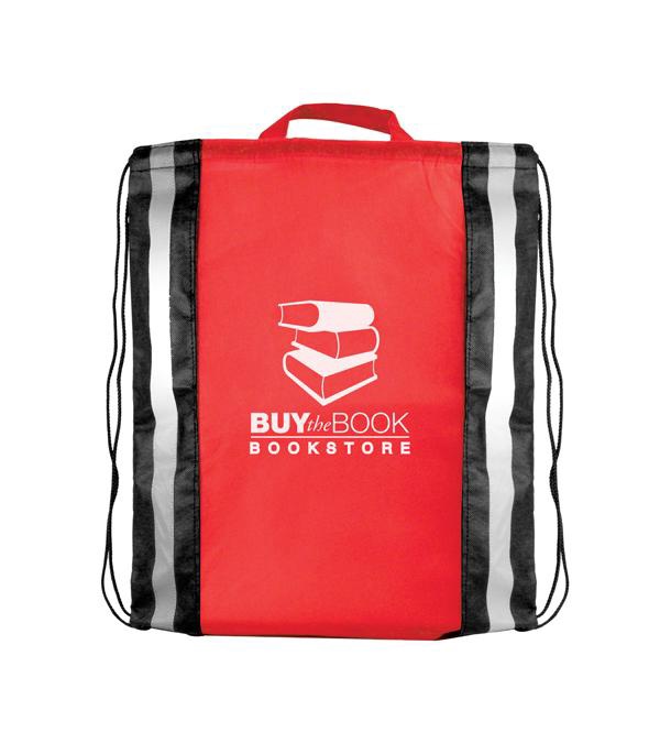 Striped Reflective Drawstring Backpack