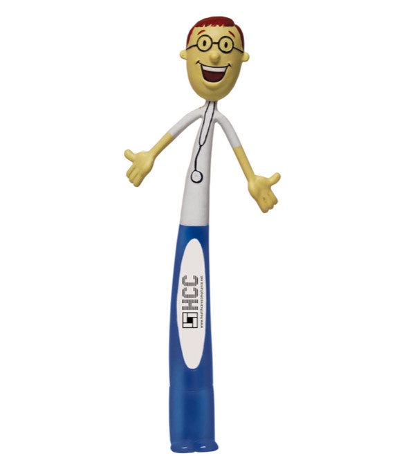 Health Care Professional Male Bend-A-Pen - Single Color Imprint