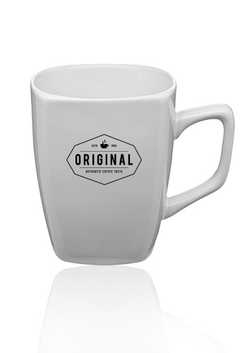 10 oz. Ares Glossy Ceramic Latte Personalized Mugs