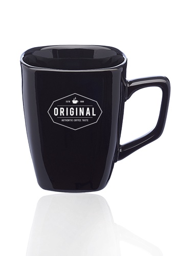 10 oz. Ares Glossy Ceramic Latte Personalized Mugs