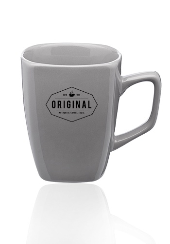 10 oz. Ares Glossy Ceramic Latte Personalized Mugs