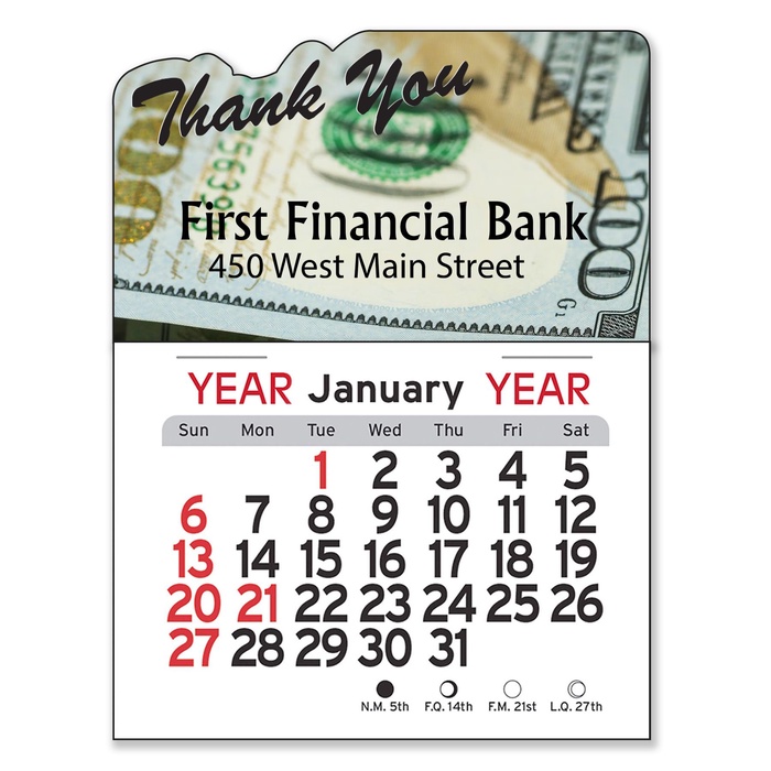 Adhesive Peel-N-Stick® Calendar - Thank You