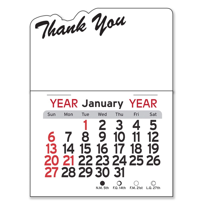Adhesive Peel-N-Stick® Calendar - Thank You