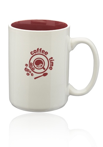 15 oz. Glossy Two-Tone Personalized Ceramic Mugs