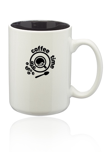15 oz. Glossy Two-Tone Personalized Ceramic Mugs