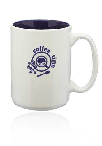 15 oz. Glossy Two-Tone Personalized Ceramic Mugs