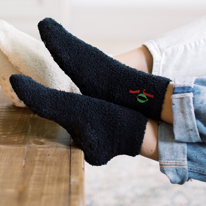 Happy Holidays Fuzzy Socks