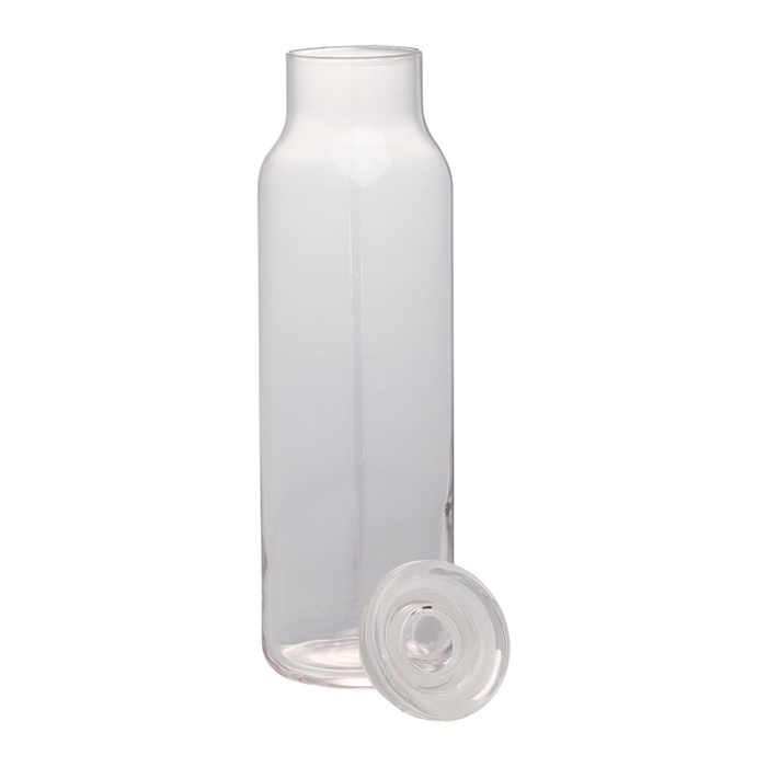 Libbey 24 oz Glass Water Bottle with Press-On Lid