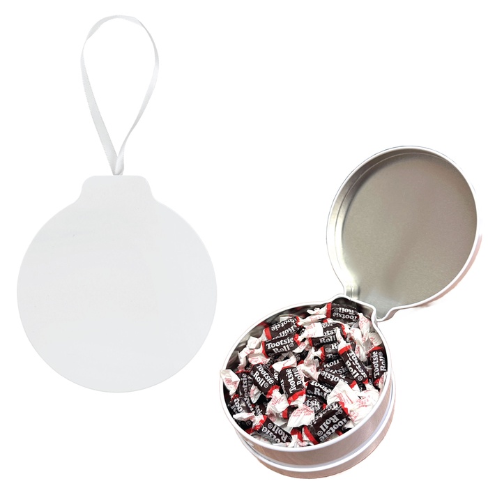 Happy Holidays Full Color Ornament Tin With Candy