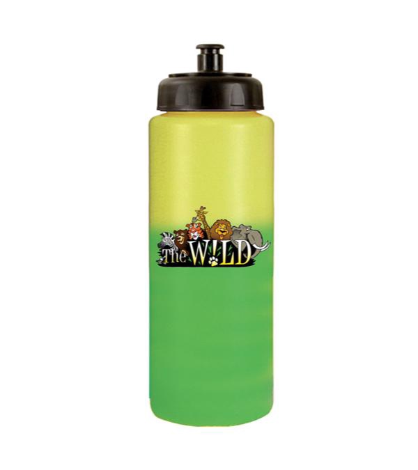 32 oz. Mood Sports Bottle with Push 'n Pull Cap - Full Color Imprint