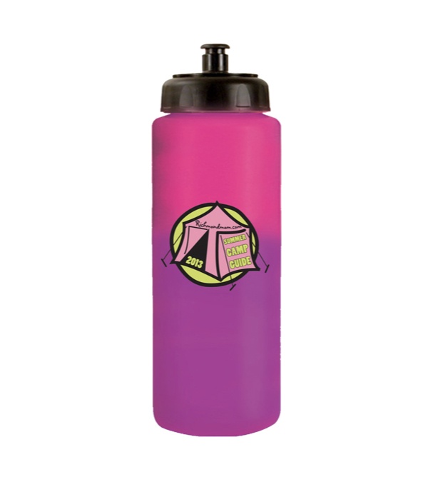 32 oz. Mood Sports Bottle with Push 'n Pull Cap - Full Color Imprint