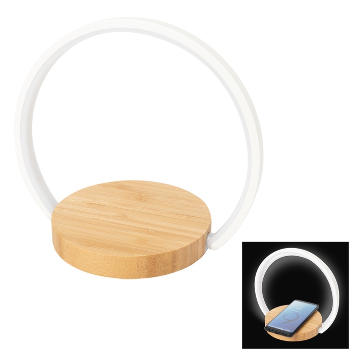 Bamboo Wireless Charger Night Light