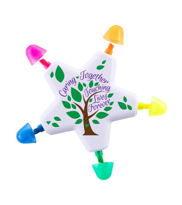 Star Shaped Highlighter-Full Color Imprint