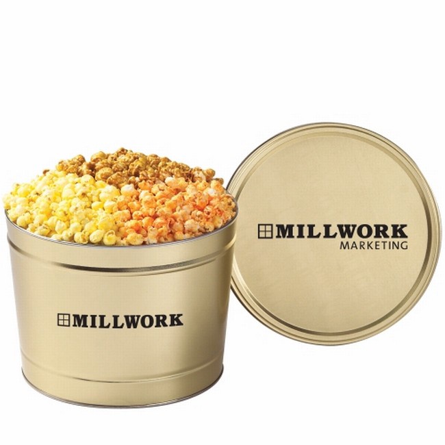 Custom 2 Gallon 3-Way Popcorn Tin