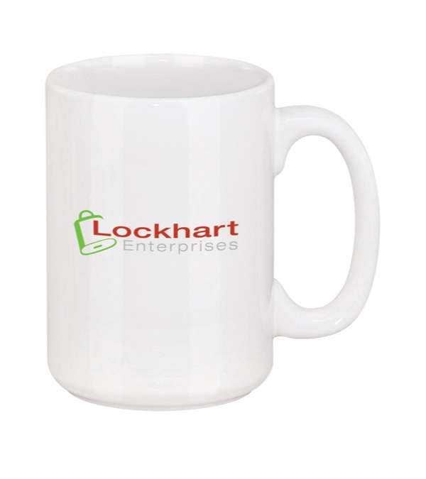 14 oz. Magnum Custom Ironstone Mug - Front only - 3 imprint col.