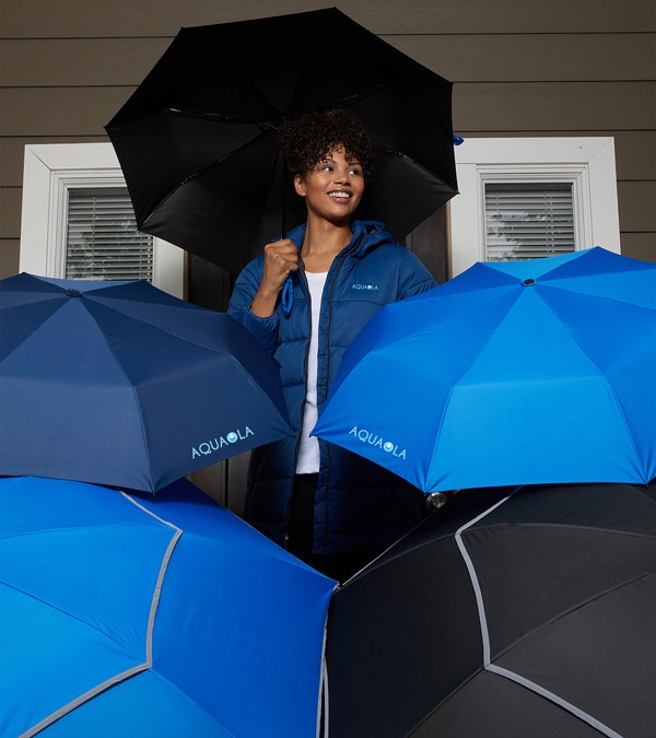 62&quot; RPET Golf Umbrella w/ Reflective Trim