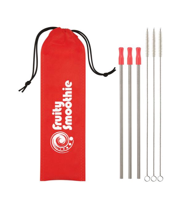 3-Pack Stainless Steel Straw Kit