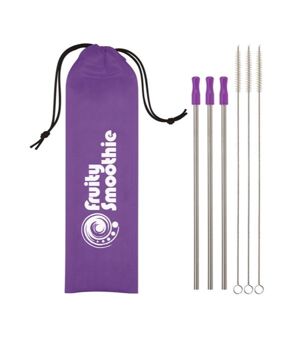 3-Pack Stainless Steel Straw Kit