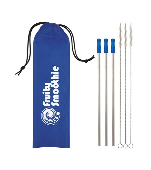 3-Pack Stainless Steel Straw Kit