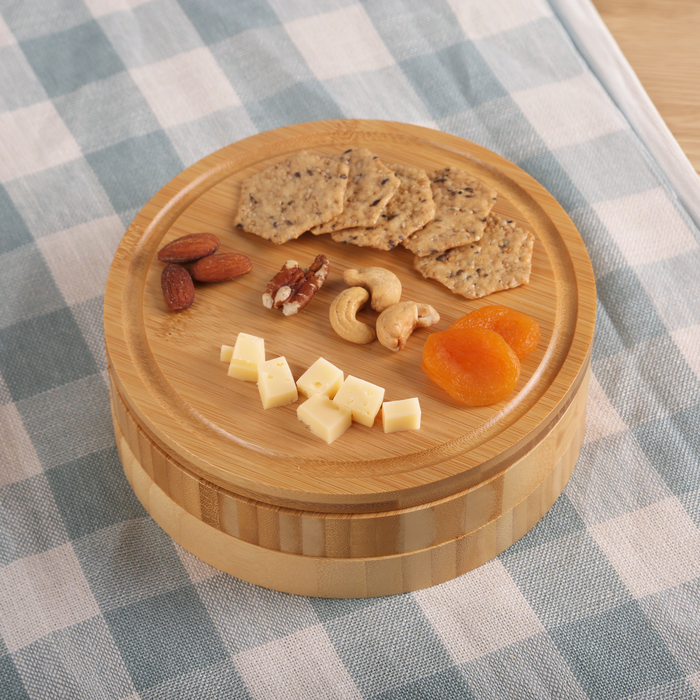 8-Piece Swivel Top Bamboo Cheese Board Set