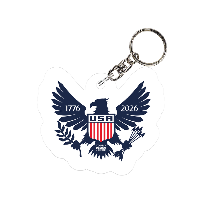 America 3/16" Acrylic Key Chain - Up To 4 Sq. Inches