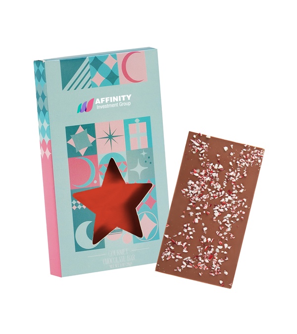 1 oz Peppermint Belgian Chocolate in Star Window