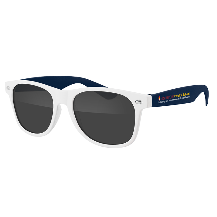 Two-Tone Retro Vibes White Frame Sunglasses