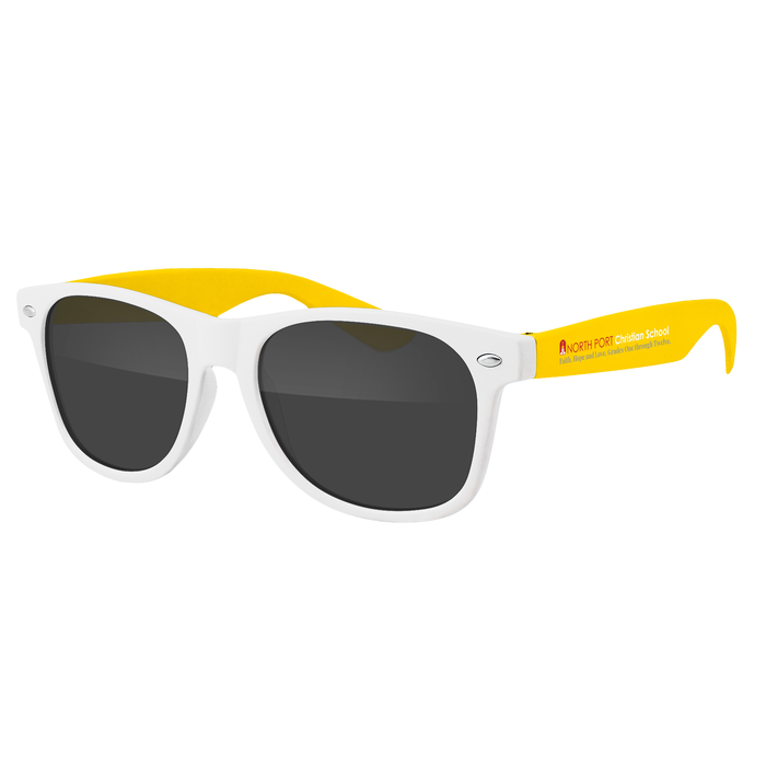 Two-Tone Retro Vibes White Frame Sunglasses