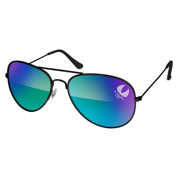 Metal Aviator Mirrored Sunglasses
